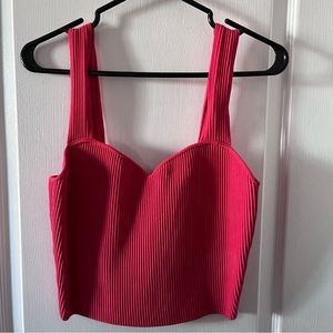 H&M PINK SWEETHEART NECKLINE TANK TOP CROP MEDIUM